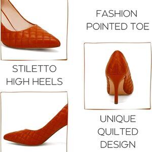 (85-4014)  Coutgo Women's Pointed Toe High Heels Shoes Sz 8